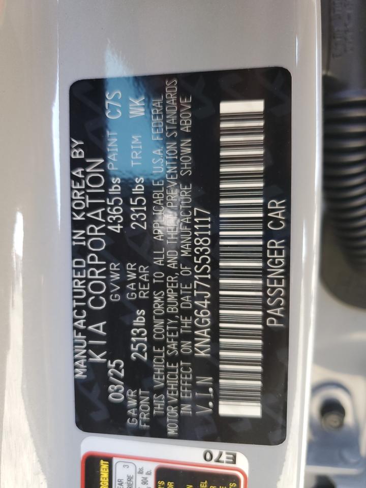 2025 Kia K5 Gt Line VIN: KNAG64J71S5381117 Lot: 93047665