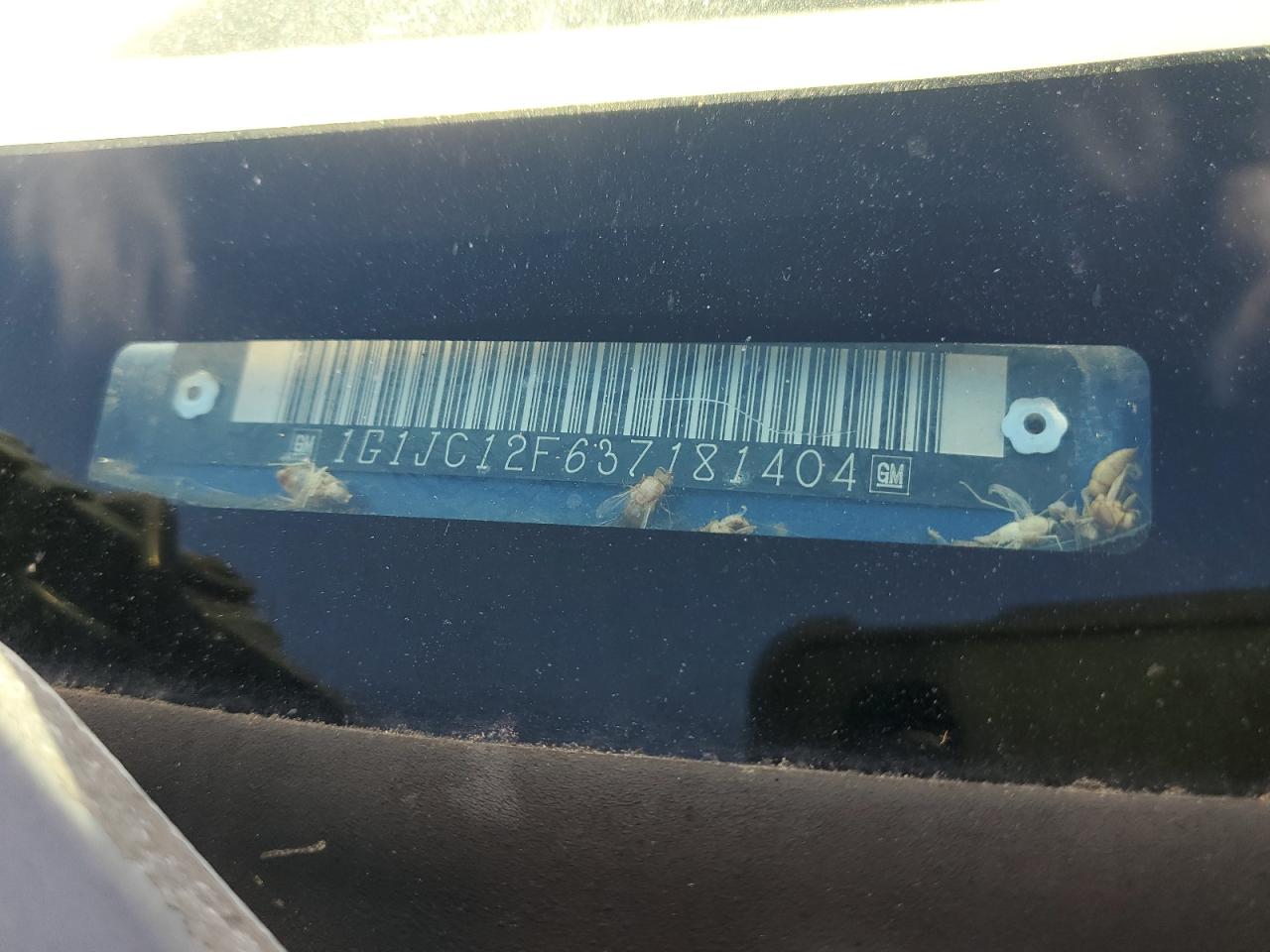 2003 Chevrolet Cavalier VIN: 1G1JC12F637181404 Lot: 92643345