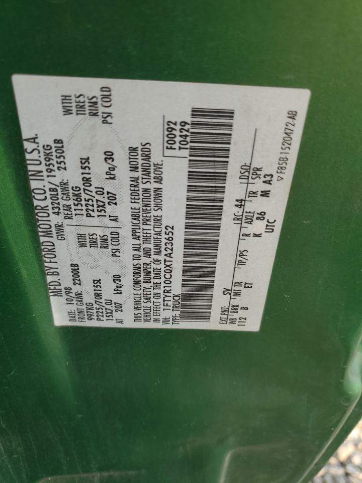 1999 Ford Ranger VIN: 1FTYR10C0XTA23652 Lot: 92890865