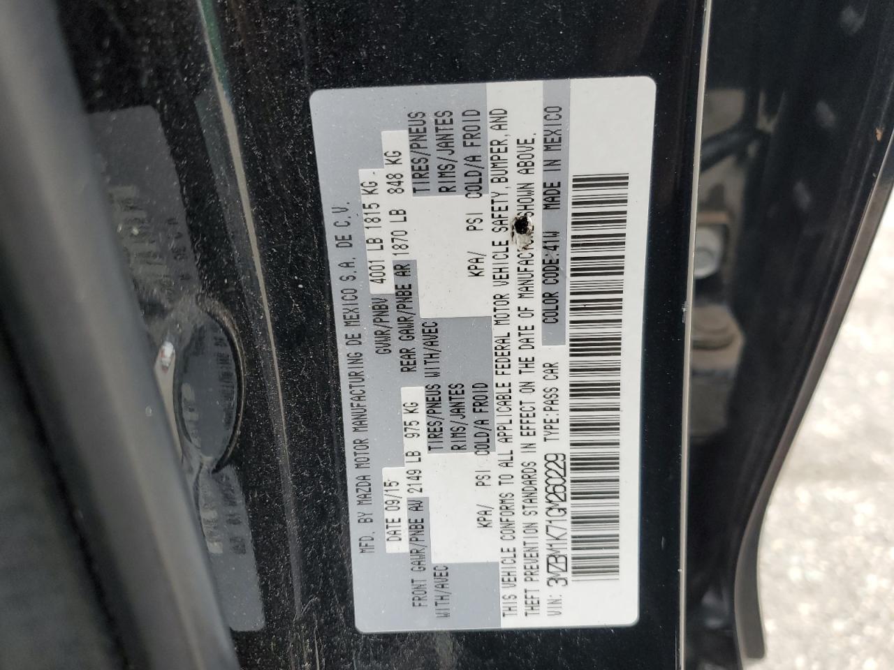 2016 Mazda 3 Sport VIN: 3MZBM1K71GM260229 Lot: 92628525