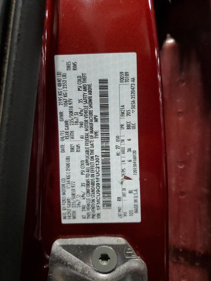 2015 Ford Escape Se VIN: 1FMCU9G91FUC21307 Lot: 92226565