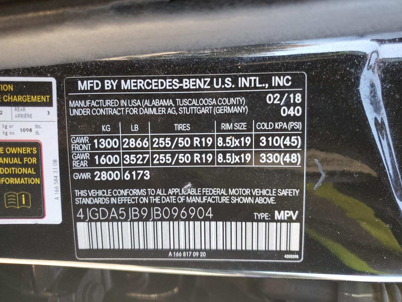 2018 Mercedes-Benz Gle 350 VIN: 4JGDA5JB9JB096904 Lot: 91468695