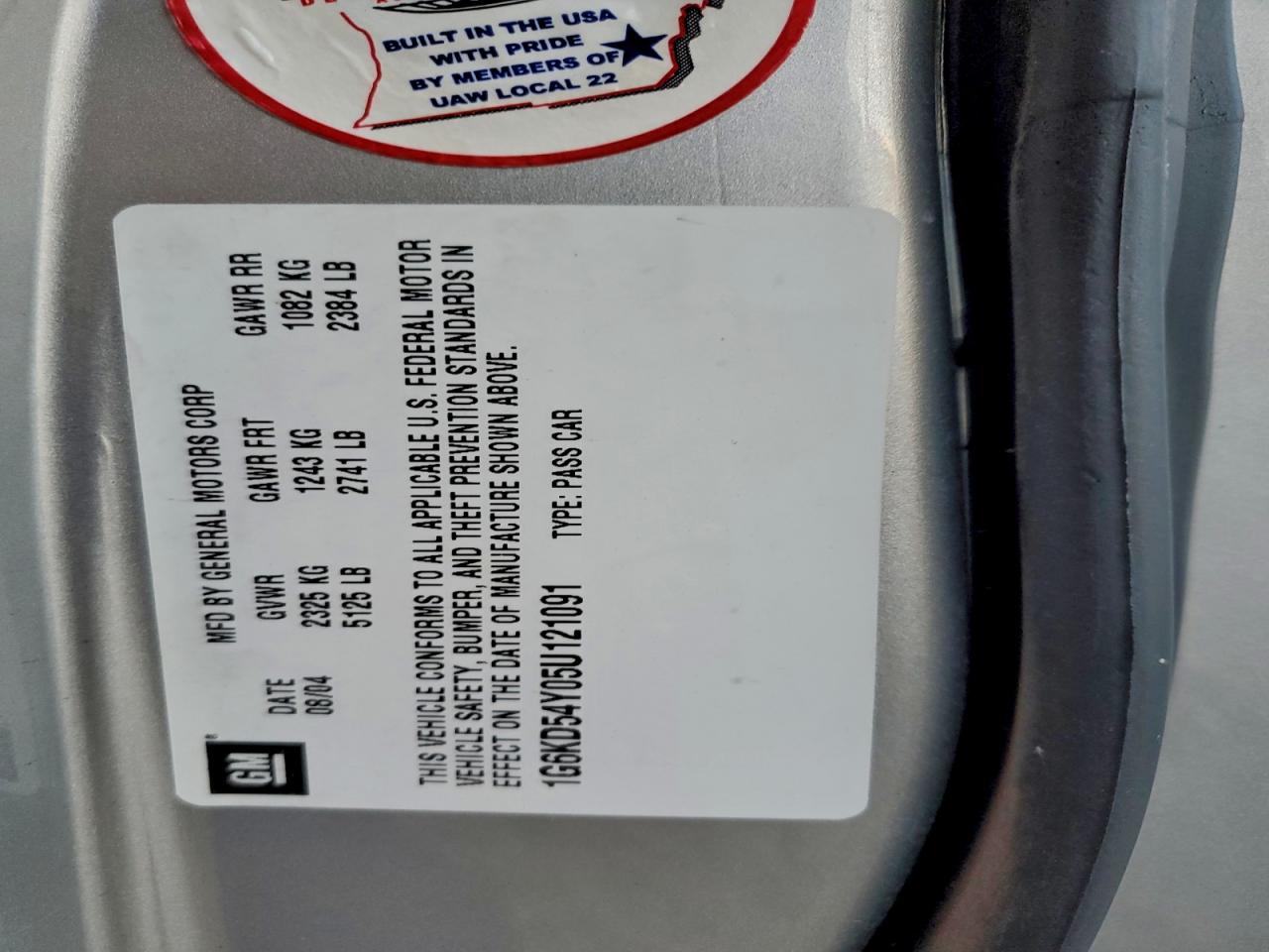 2005 Cadillac Deville VIN: 1G6KD54Y05U121091 Lot: 94481775