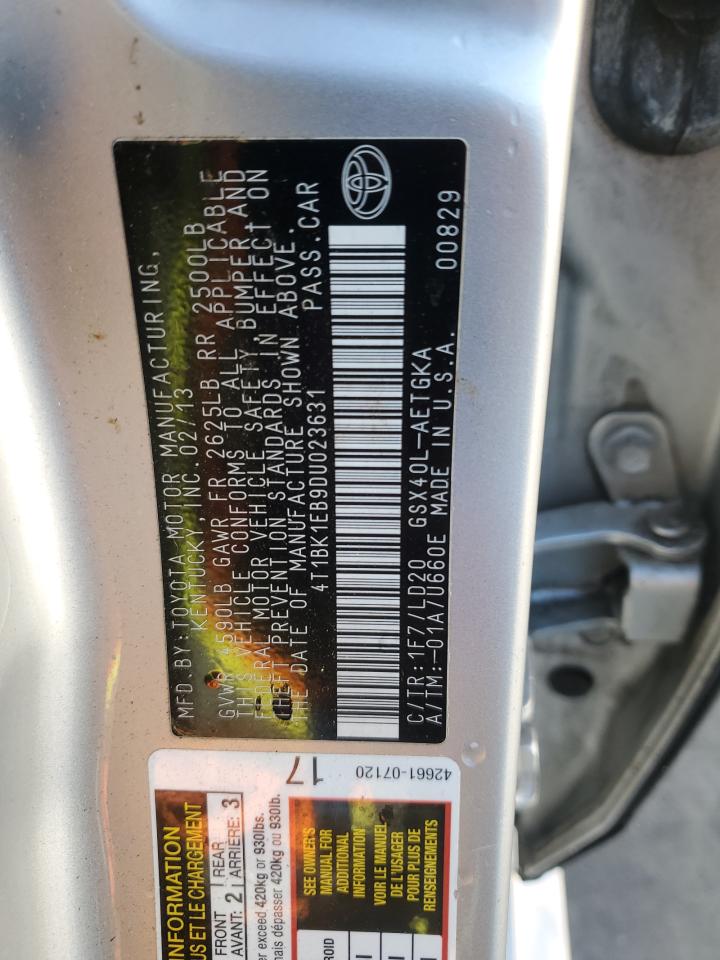 2013 Toyota Avalon Base VIN: 4T1BK1EB9DU023631 Lot: 93084325