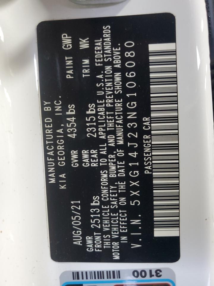 2022 Kia K5 Lxs VIN: 5XXG14J23NG106080 Lot: 92932035