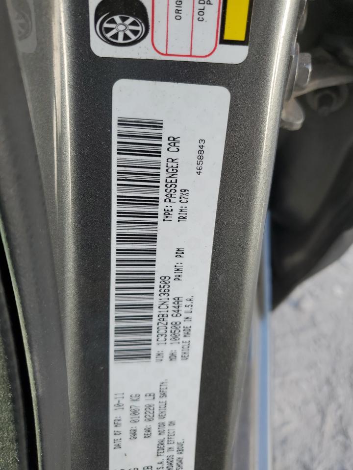 2012 Dodge Avenger Se VIN: 1C3CDZAB1CN136509 Lot: 92509135