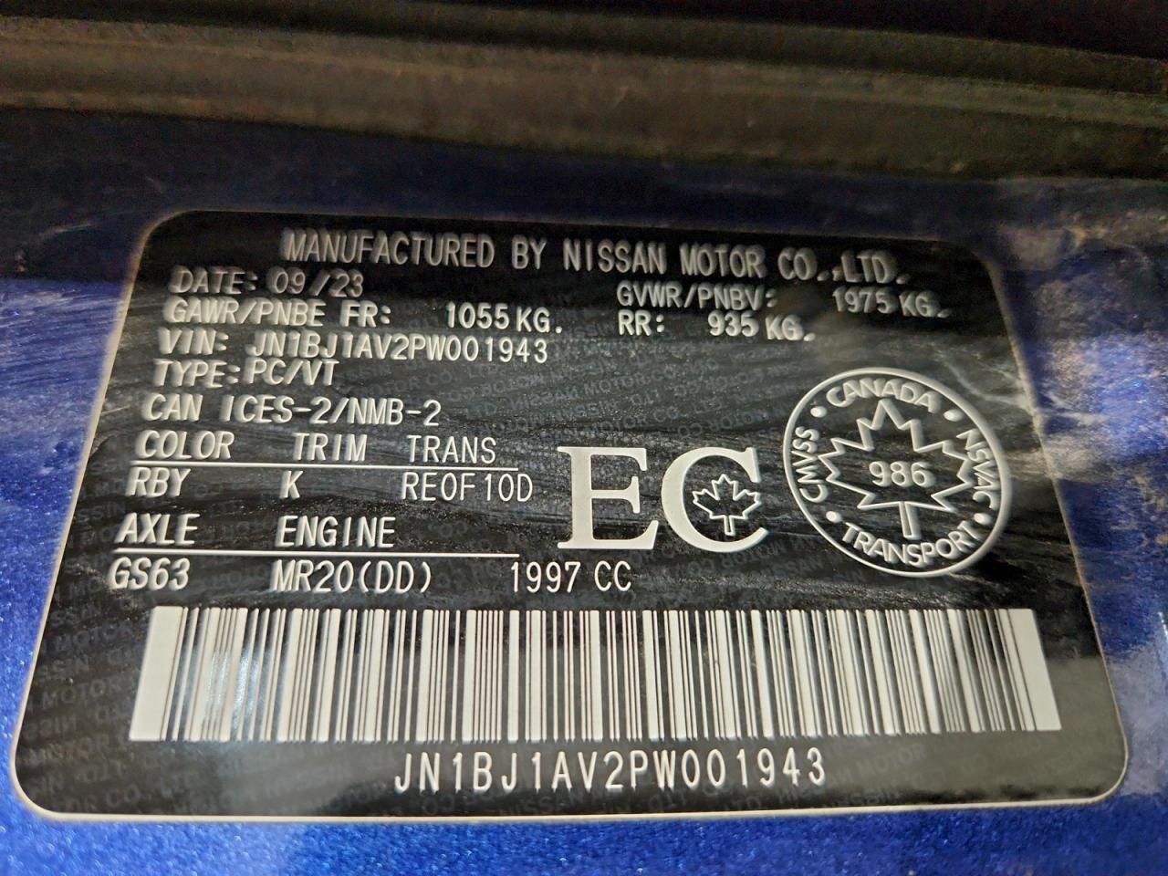 2023 Nissan Qashqai S VIN: JN1BJ1AV2PW001943 Lot: 91486315