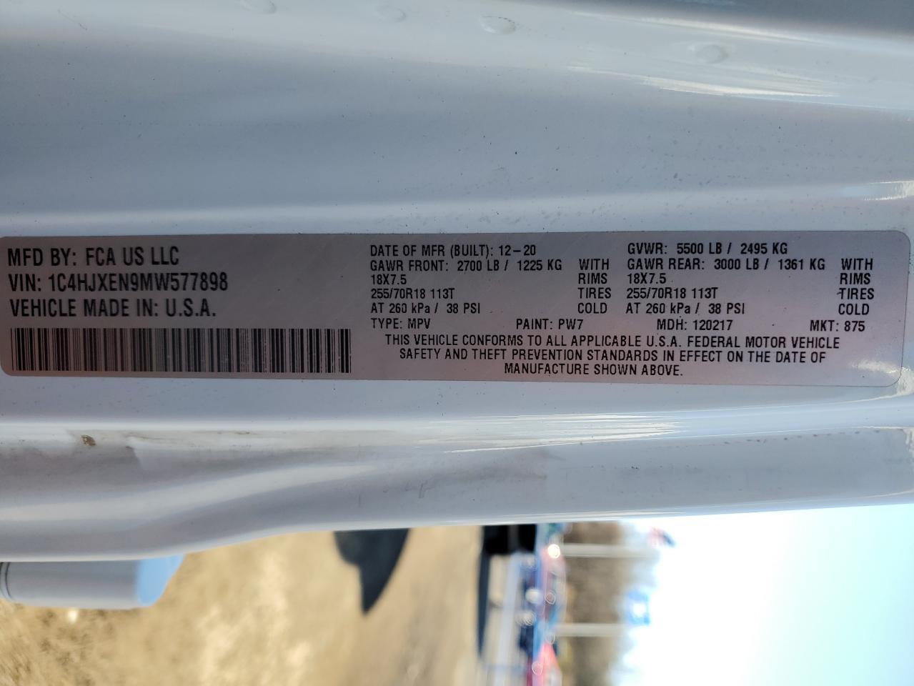 2021 Jeep Wrangler Unlimited Sahara VIN: 1C4HJXEN9MW577898 Lot: 92617005