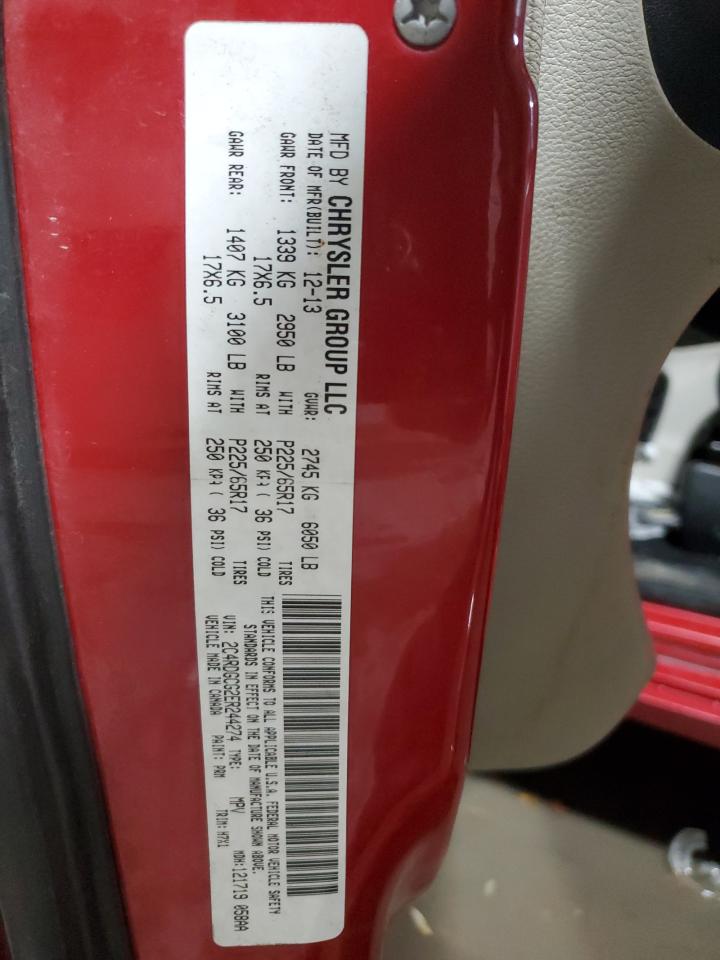 2014 Dodge Grand Caravan Sxt VIN: 2C4RDGCG2ER244274 Lot: 92090325