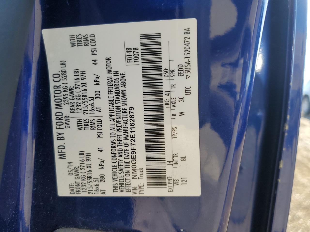 2014 Ford Transit Connect Xlt VIN: NM0GE9F72E1162879 Lot: 91899935