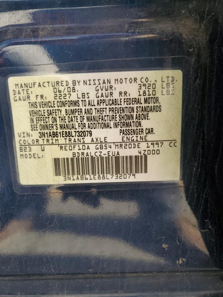 2008 Nissan Sentra 2.0 VIN: 3N1AB61E88L732079 Lot: 93713795