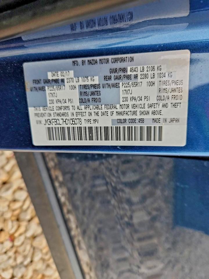 2017 Mazda Cx-5 Touring VIN: JM3KFBCL7H0105078 Lot: 93946255