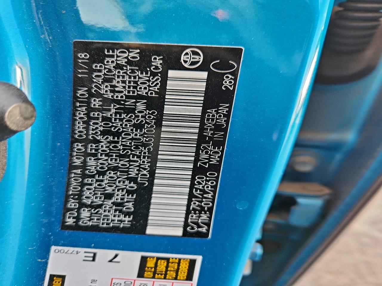 2018 Toyota Prius Prime VIN: JTDKARFP5J3103493 Lot: 93745335