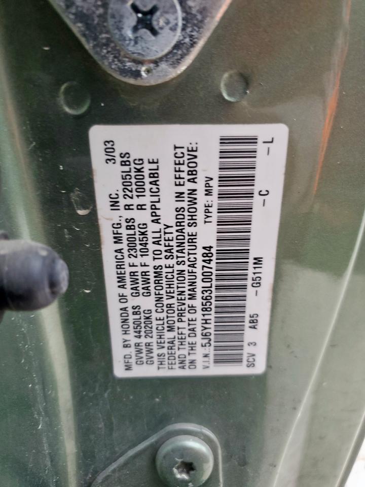 2003 Honda Element Ex VIN: 5J6YH18563L007484 Lot: 93975635