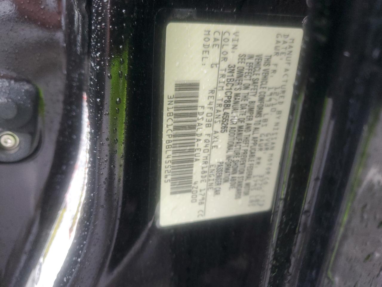 2011 Nissan Versa S VIN: 3N1BC1CP8BL455265 Lot: 92858385