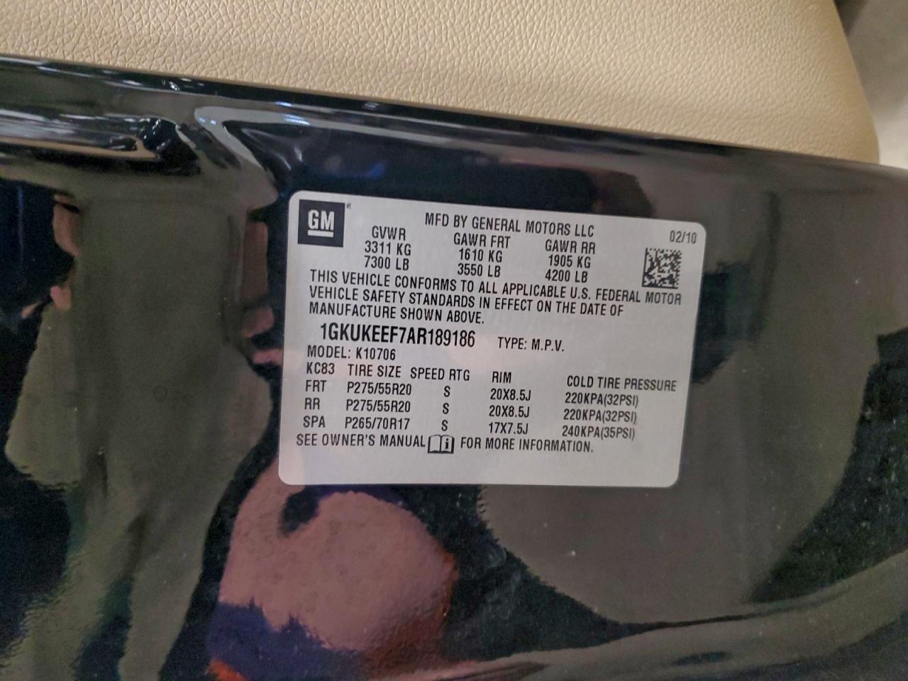 2010 GMC Yukon Denali VIN: 1GKUKEEF7AR189186 Lot: 94143645