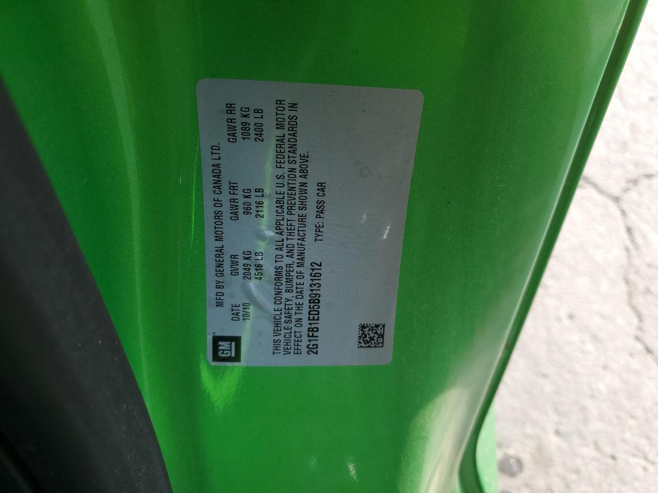 2011 Chevrolet Camaro Lt VIN: 2G1FB1ED5B9131612 Lot: 93694945