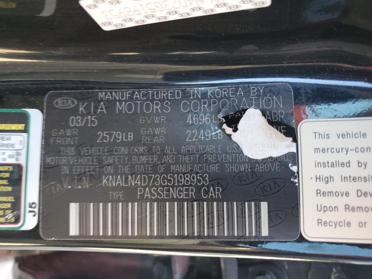 2016 Kia Cadenza Luxury VIN: KNALN4D73G5198953 Lot: 91054725