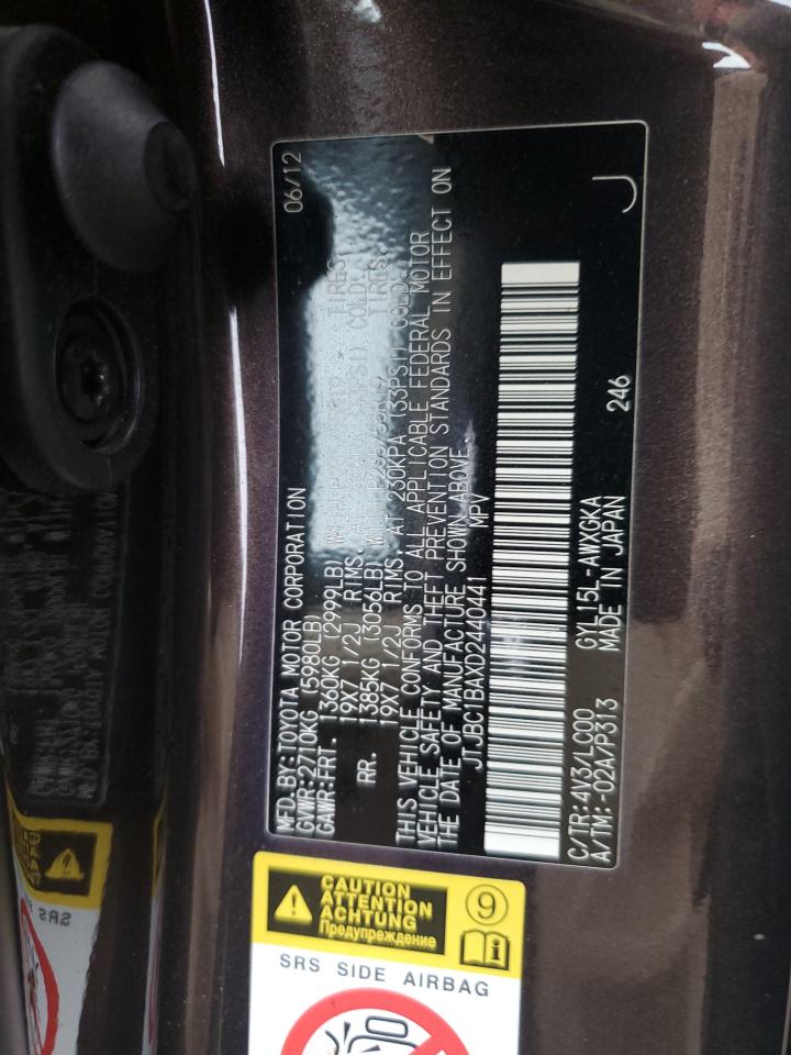 2013 Lexus Rx 450H VIN: JTJBC1BAXD2440441 Lot: 93943905