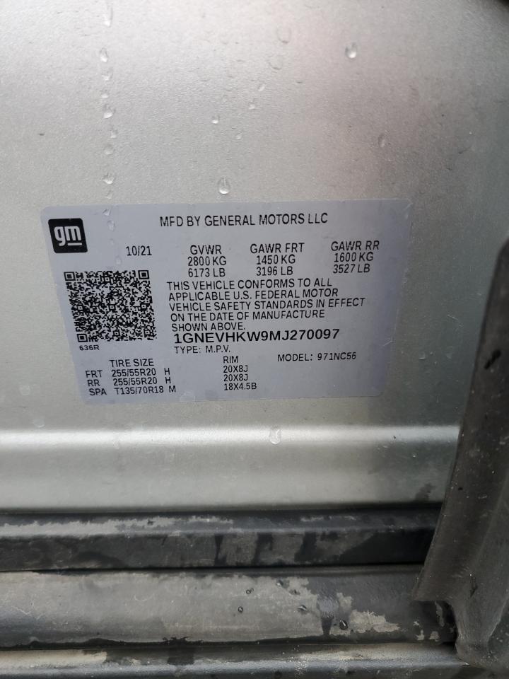 2021 Chevrolet Traverse Lt VIN: 1GNEVHKW9MJ270097 Lot: 93476515