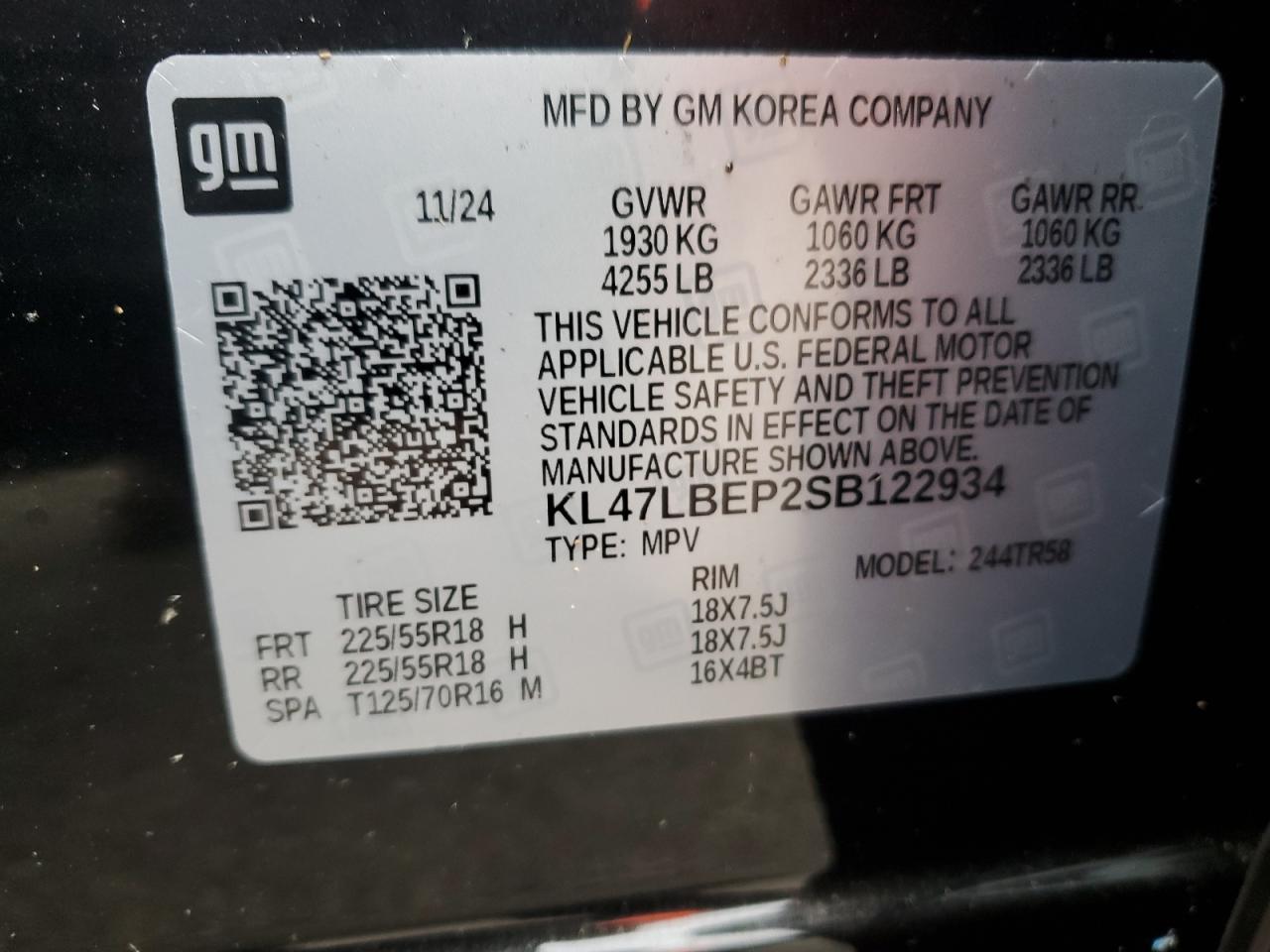 2025 Buick Envista Sport Touring VIN: KL47LBEP2SB122934 Lot: 91558285