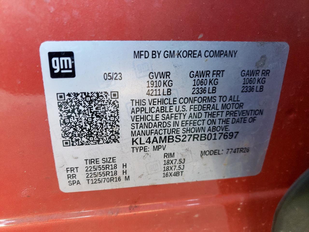 2024 Buick Encore Gx Preferred VIN: KL4AMBS27RB017697 Lot: 91190925