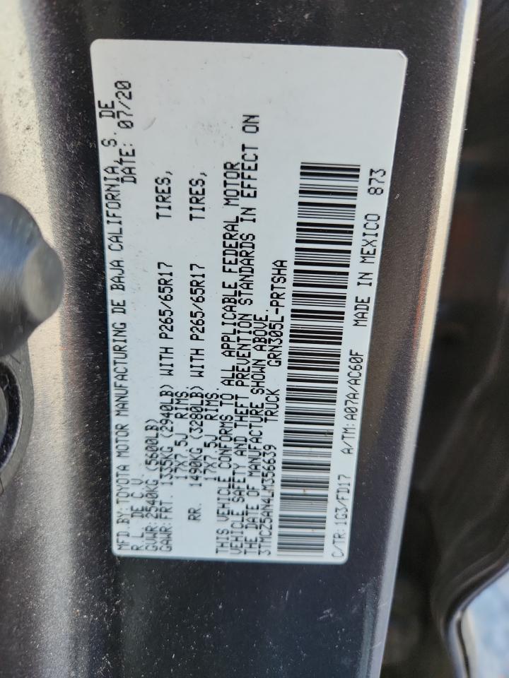 2020 Toyota Tacoma Double Cab VIN: 3TMCZ5AN4LM356639 Lot: 91693945