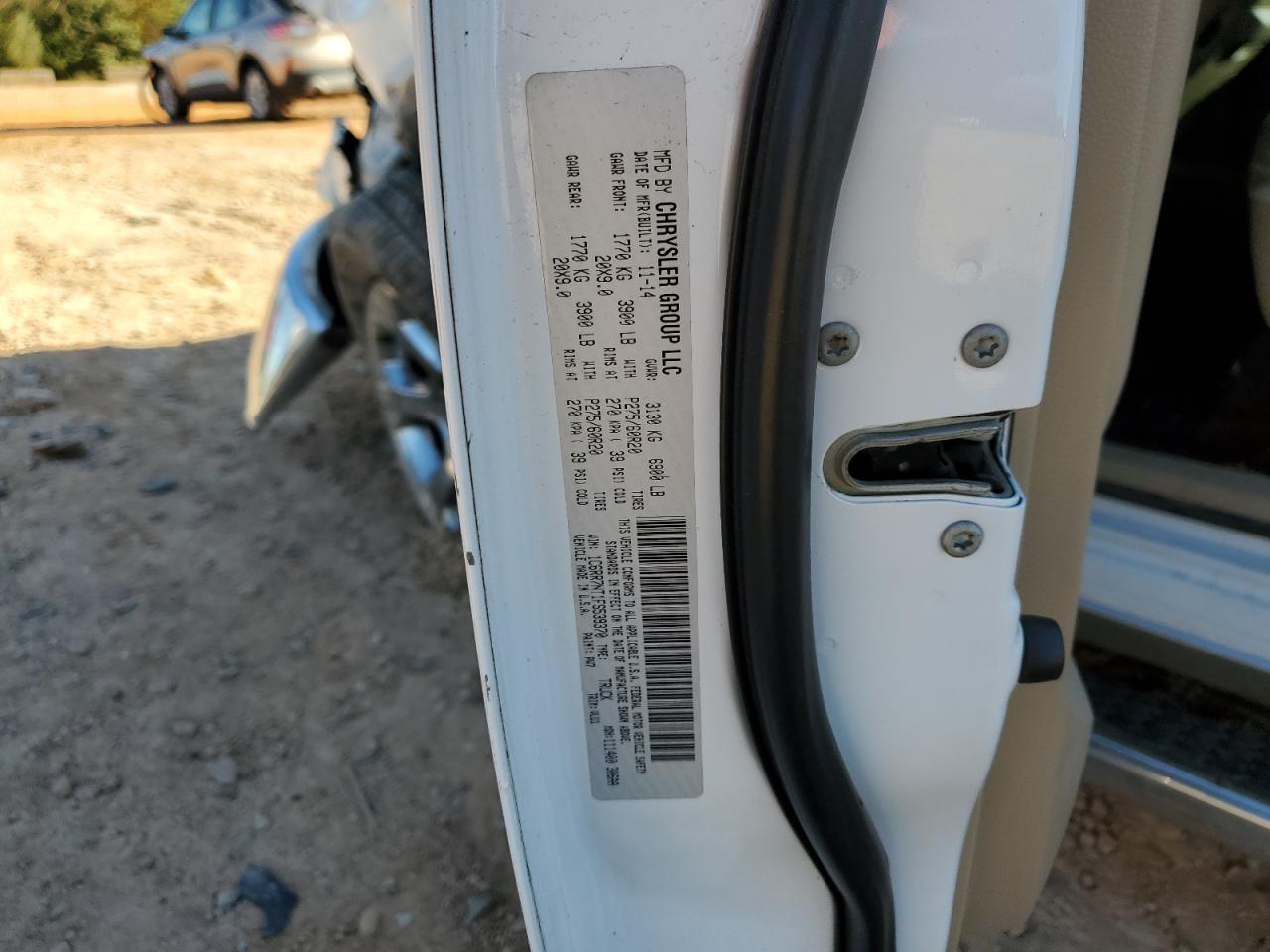 2015 Ram 1500 Laramie VIN: 1C6RR7NT1FS539370 Lot: 91758345