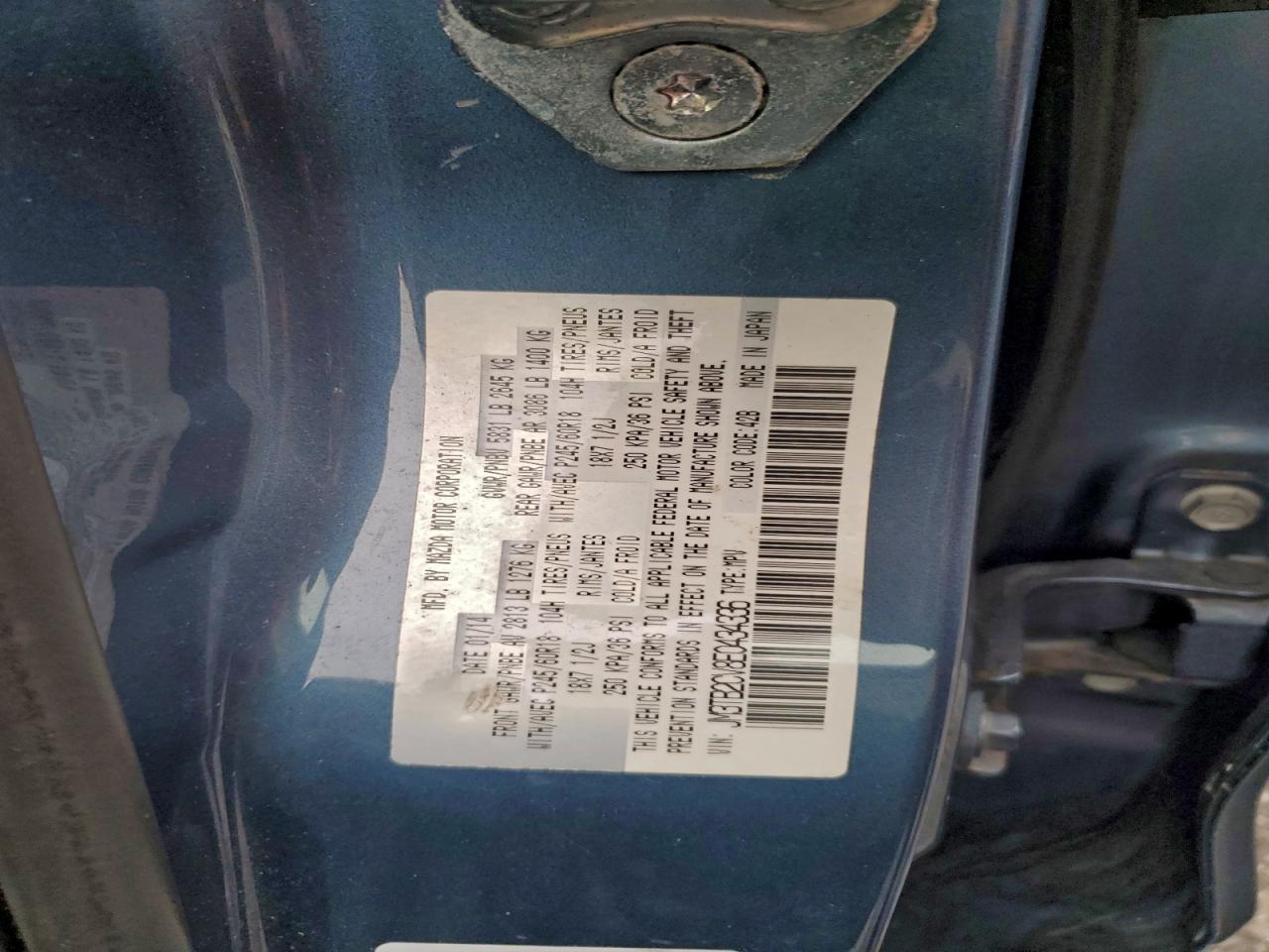 2014 Mazda Cx-9 Touring VIN: JM3TB2CV8E0434336 Lot: 94053445