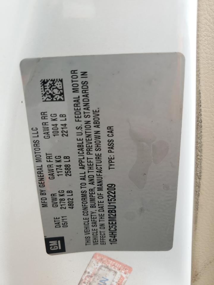 2011 Buick Lucerne Cxl VIN: 1G4HC5EM2BU152209 Lot: 93011445