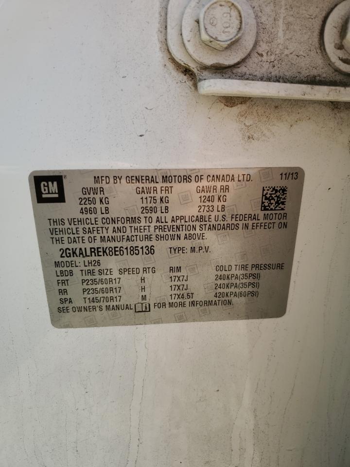 2014 GMC Terrain Sle VIN: 2GKALREK8E6185136 Lot: 93542195