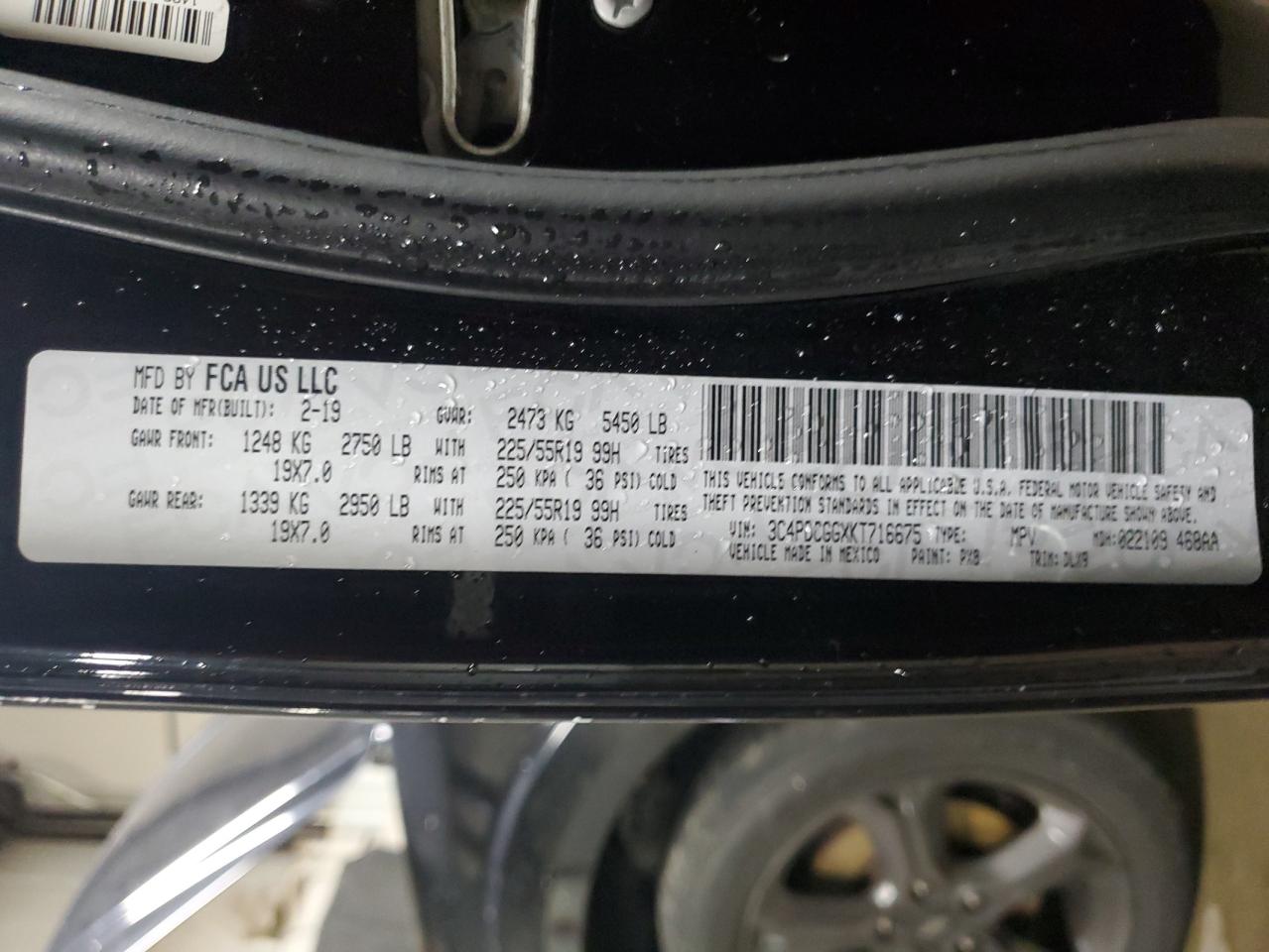 2019 Dodge Journey Crossroad VIN: 3C4PDCGGXKT716675 Lot: 91966305