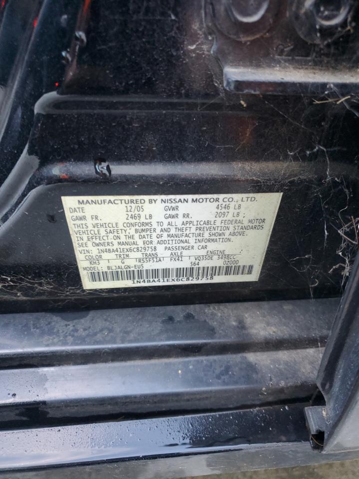 2006 Nissan Maxima Se VIN: 1N4BA41EX6C829758 Lot: 92858395