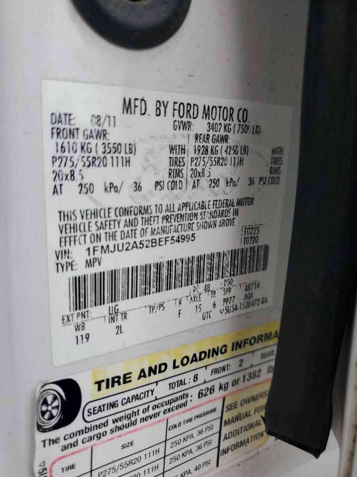 2011 Ford Expedition Limited VIN: 1FMJU2A52BEF54995 Lot: 92996245