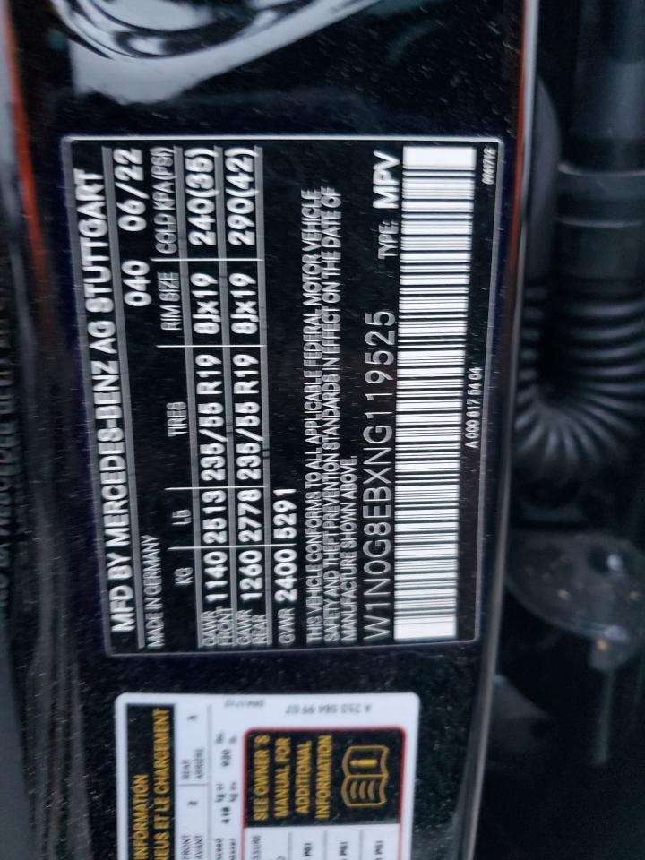 2022 Mercedes-Benz Glc 300 4Matic VIN: W1N0G8EBXNG119525 Lot: 93186605