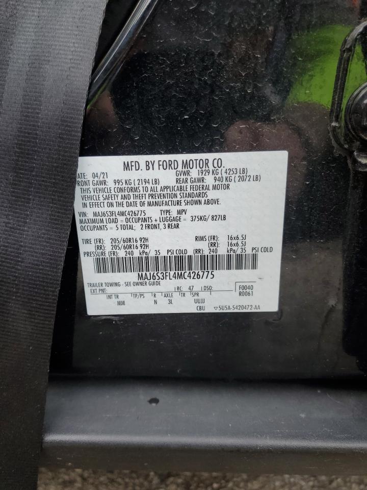 2021 Ford Ecosport S VIN: MAJ6S3FL4MC426775 Lot: 91770615