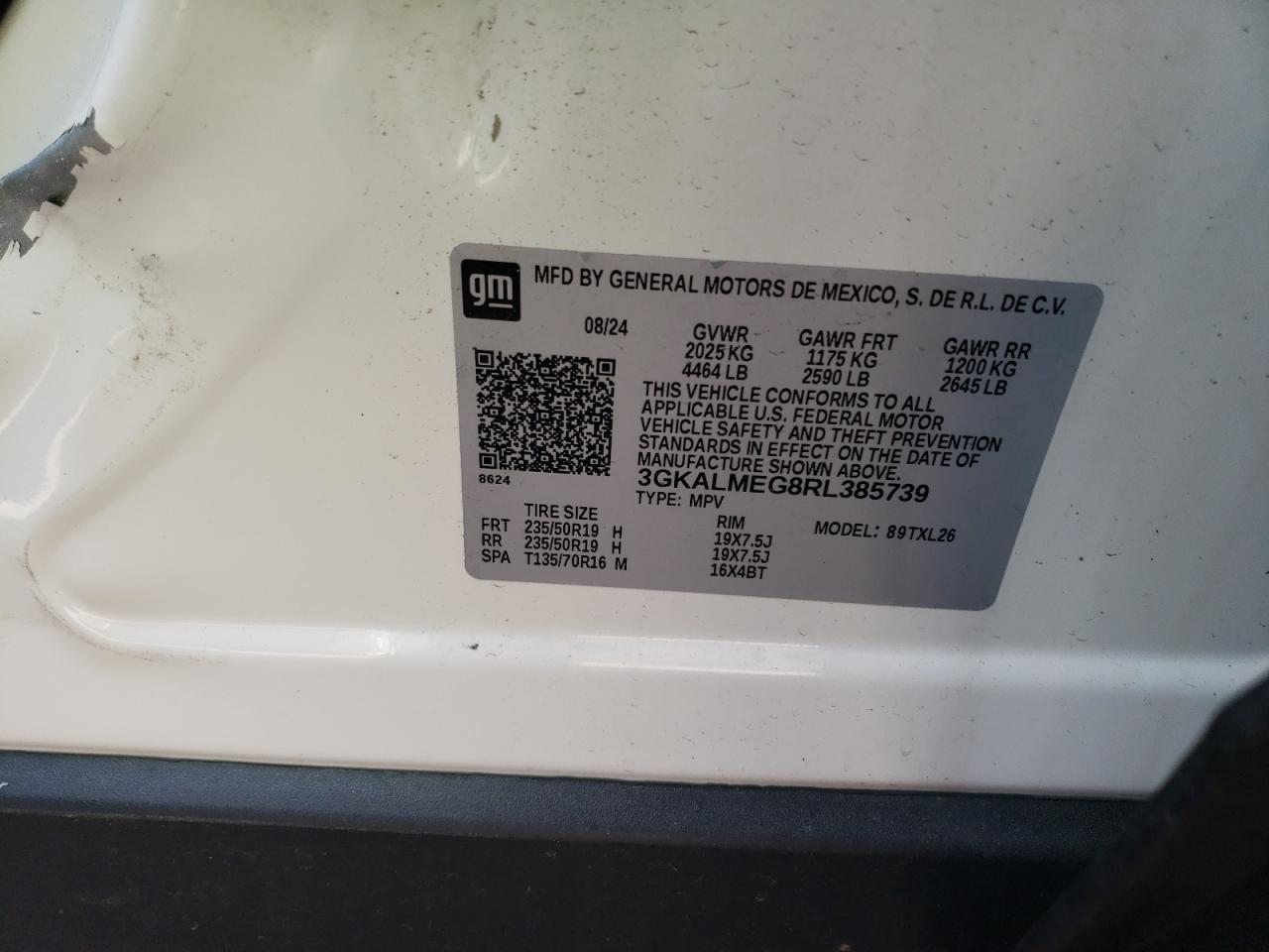 2024 GMC Terrain Sle VIN: 3GKALMEG8RL385739 Lot: 92478365