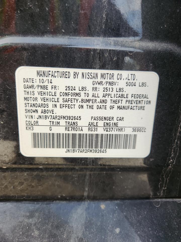 2015 Infiniti Q50 Base VIN: JN1BV7AR2FM392645 Lot: 85959495