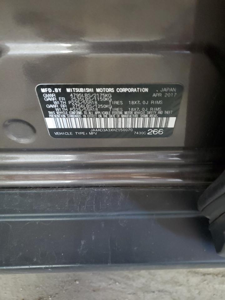 2017 Mitsubishi Outlander Se VIN: JA4AD3A3XHZ050070 Lot: 92250435