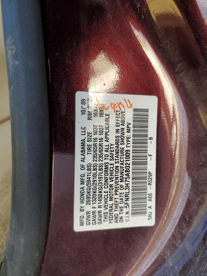 2010 Honda Odyssey Exl VIN: 5FNRL3H75AB021009 Lot: 90685545