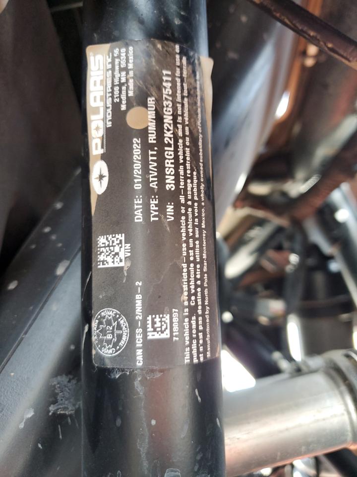 2022 Polaris Rzr Pro R Ultimate Launch Edition VIN: 3NSRGL2K2NG375411 Lot: 90518455