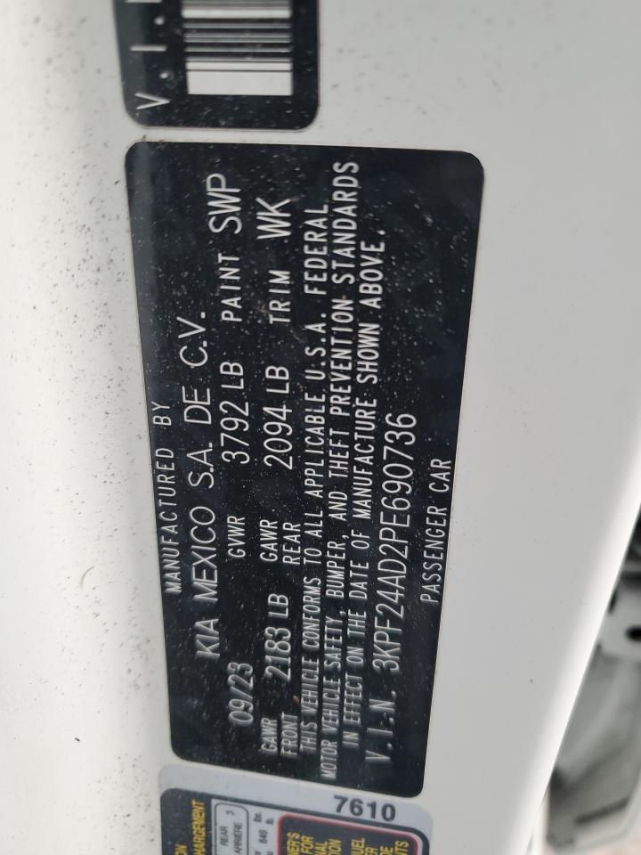 2023 Kia Forte Lx VIN: 3KPF24AD2PE690736 Lot: 92491695