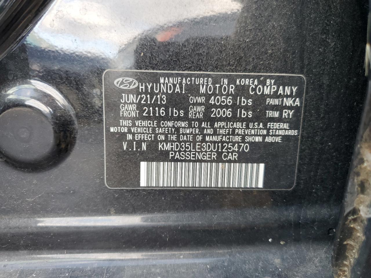 2013 Hyundai Elantra Gt VIN: KMHD35LE3DU125470 Lot: 91998435