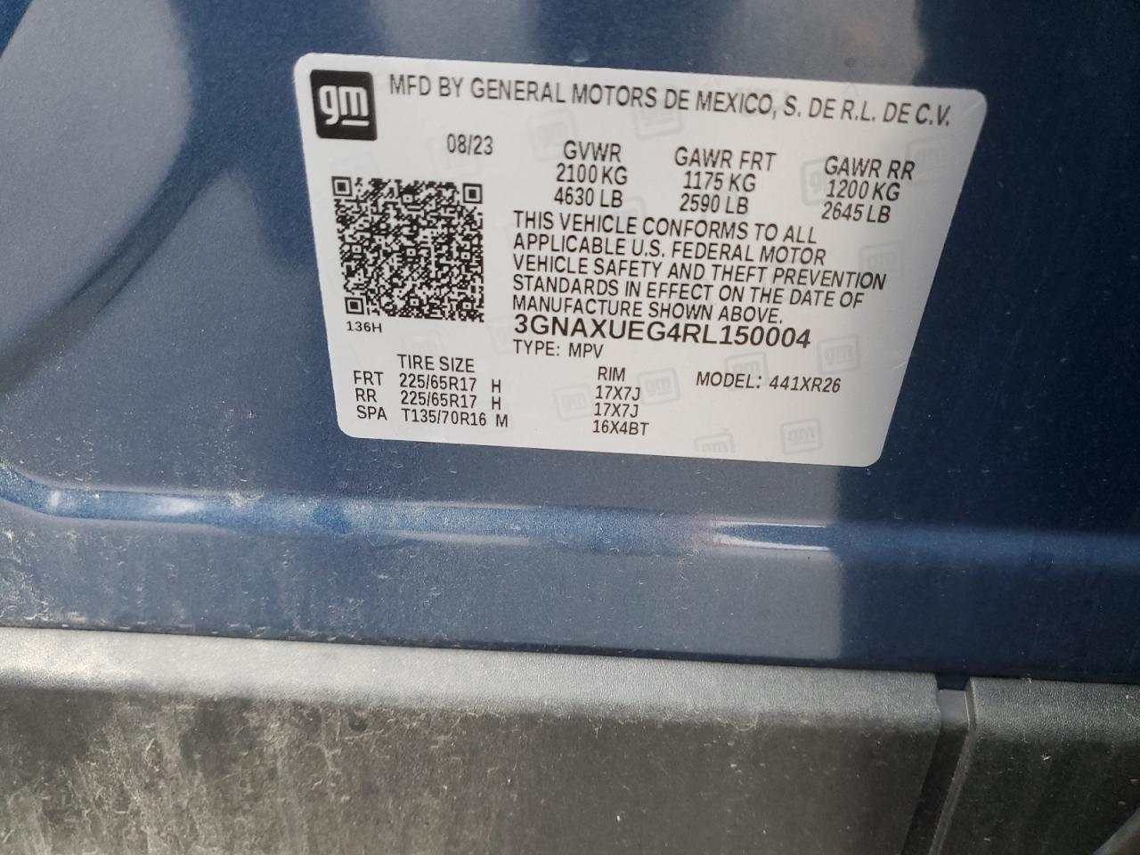 2024 Chevrolet Equinox Lt VIN: 3GNAXUEG4RL150004 Lot: 89532275