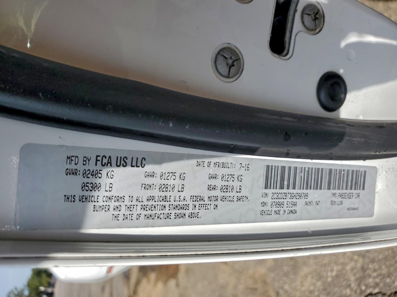 2016 Dodge Challenger R/T VIN: 2C3CDZBT3GH290709 Lot: 94490805