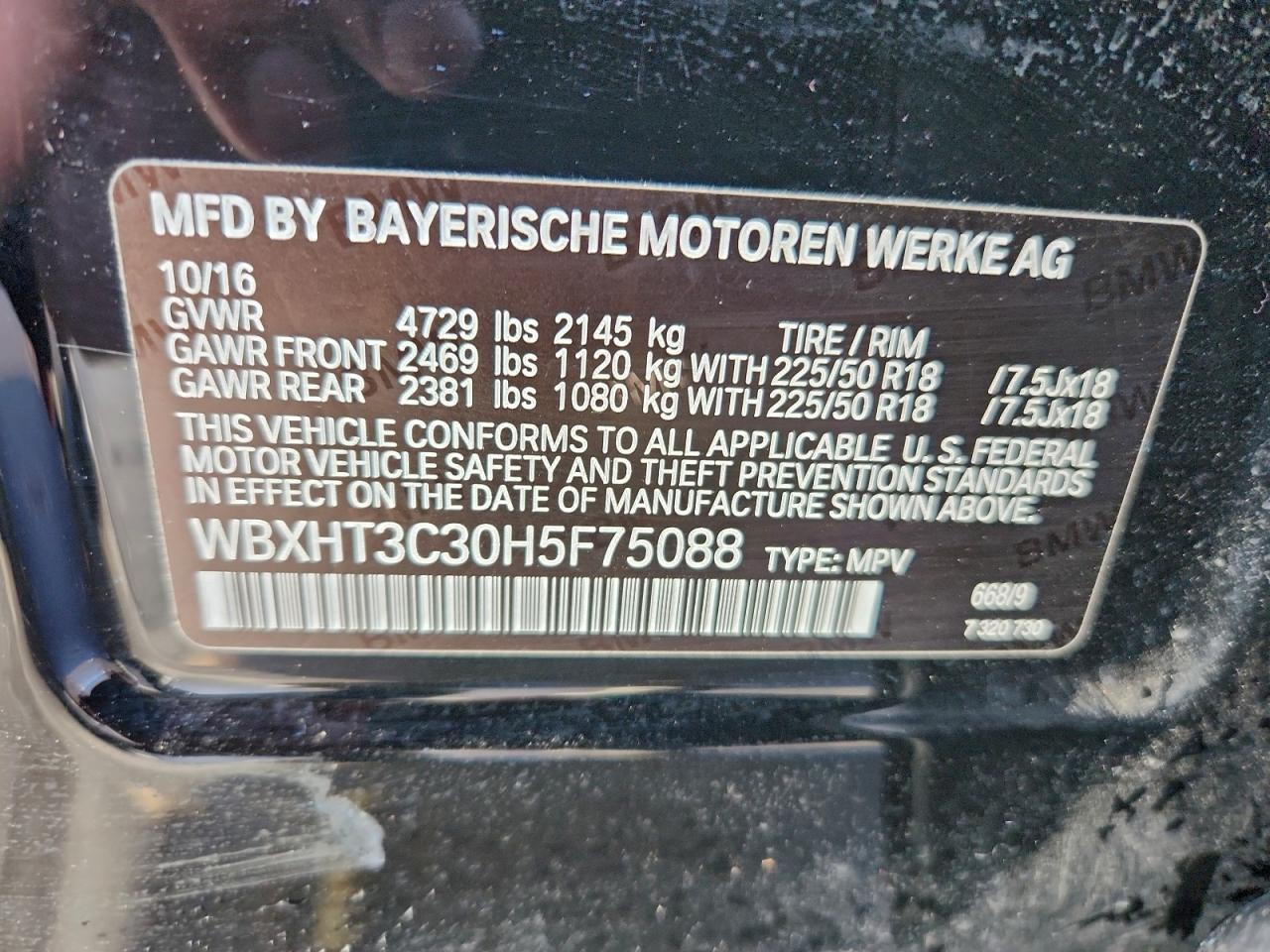 2017 BMW X1 xDrive28I VIN: WBXHT3C30H5F75088 Lot: 94488815