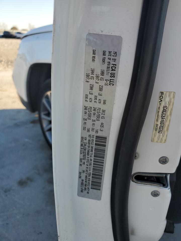 2016 Jeep Compass Sport VIN: 1C4NJCBA1GD783763 Lot: 92575735