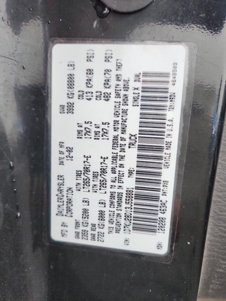 2003 Dodge Ram 2500 St VIN: 1D7KU28D13J558881 Lot: 92012775