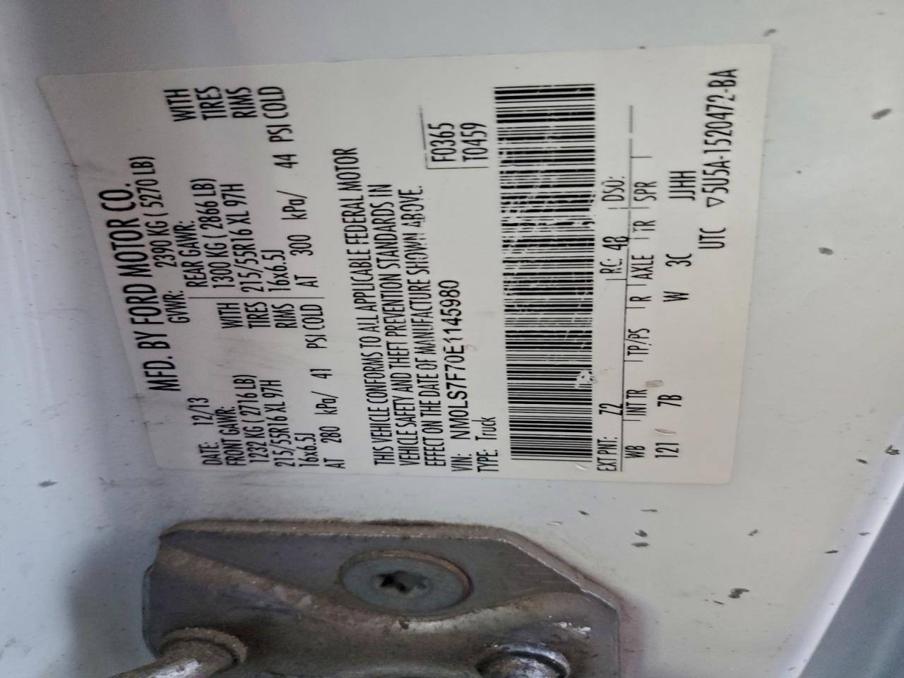 2014 Ford Transit Connect Xlt VIN: NM0LS7F70E1145980 Lot: 93495645