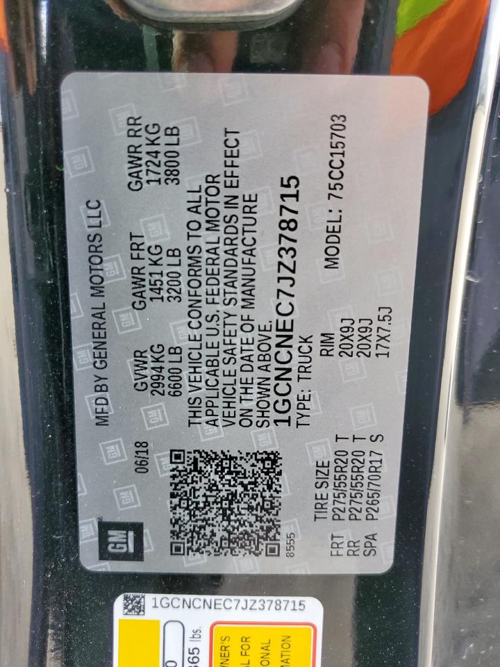 2018 Chevrolet Silverado C1500 VIN: 1GCNCNEC7JZ378715 Lot: 91656195